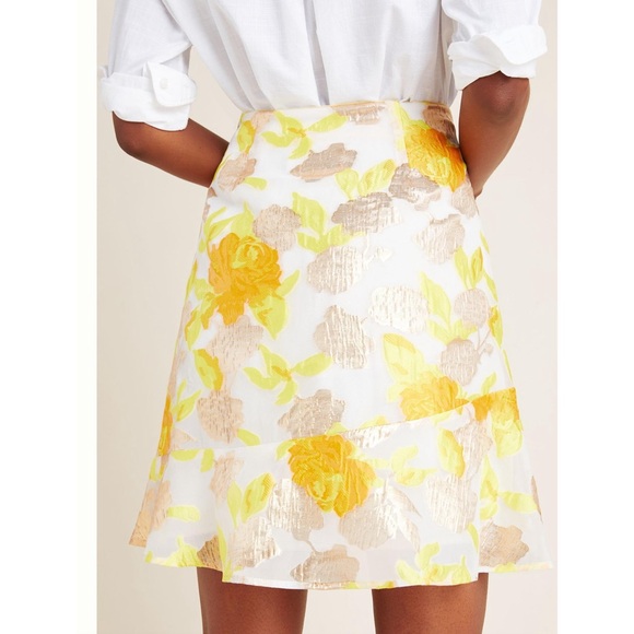 Anthropologie Maeve Faye Flounced Jacquard Mini Skirt NWT Size 16 (XL) - Picture 2 of 14